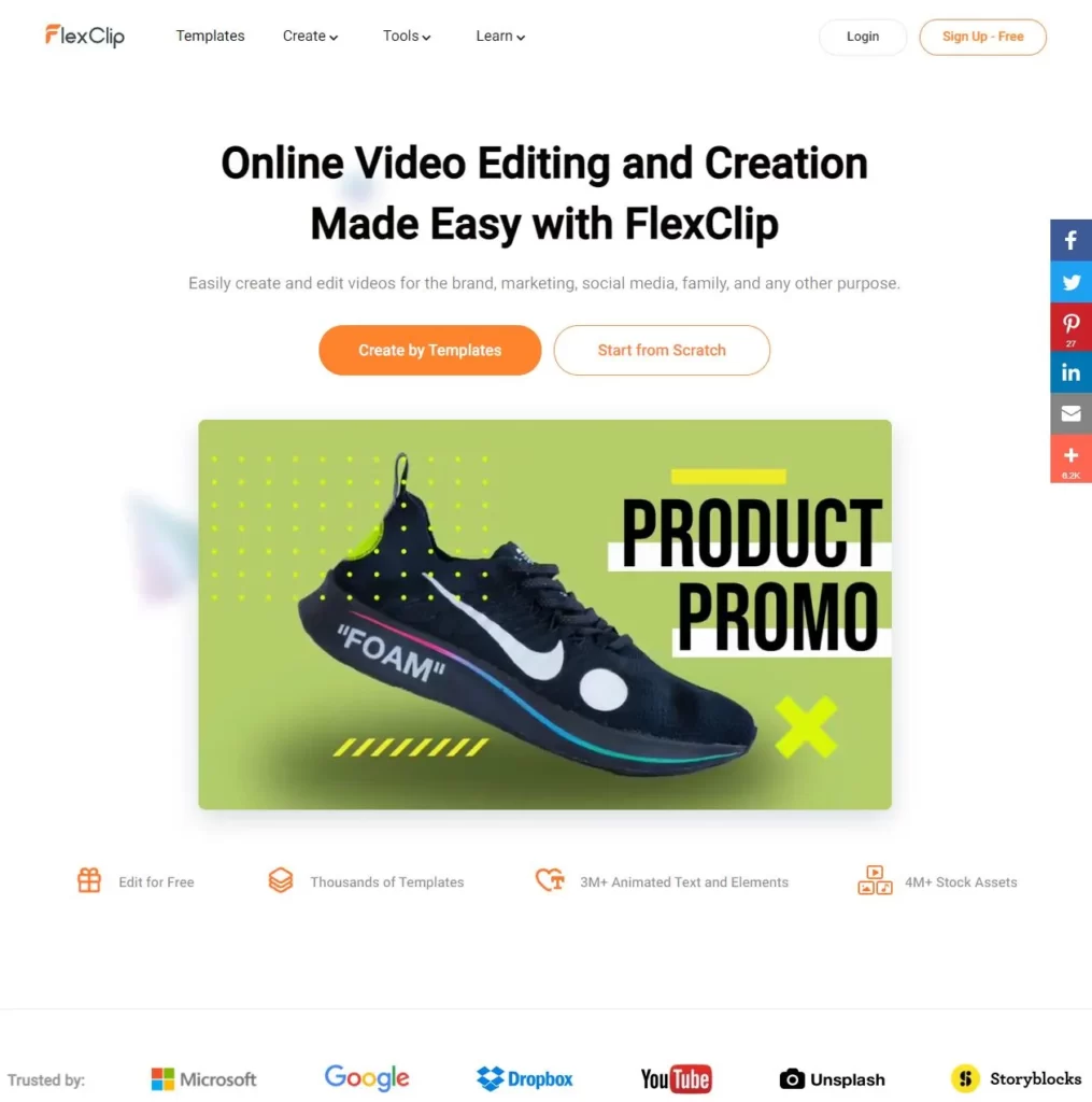 flexclip Main Web site