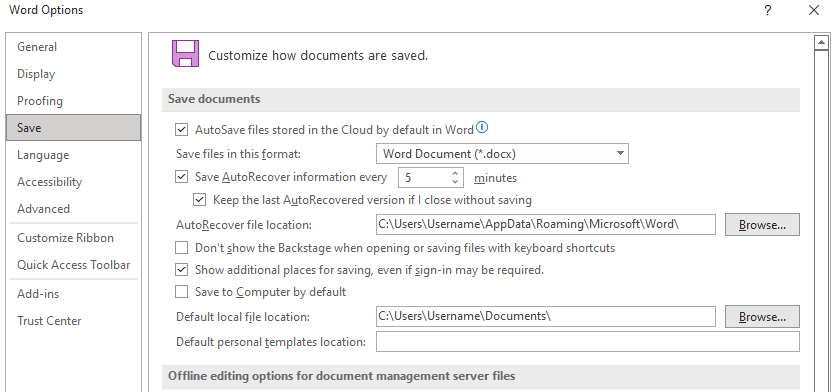 Microsoft Office AutoRecover 3