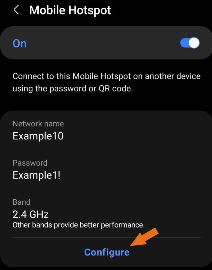 Mobile Hotspot Configuration