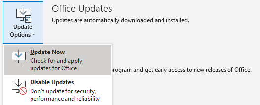 Outlook updates