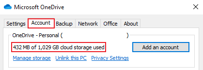 OneDrive Cloud sorage