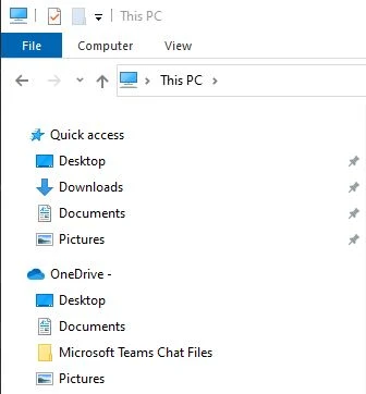 File explorer OneDrive
