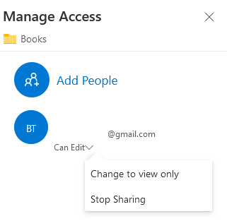 OneDrive Online Stop Sharing