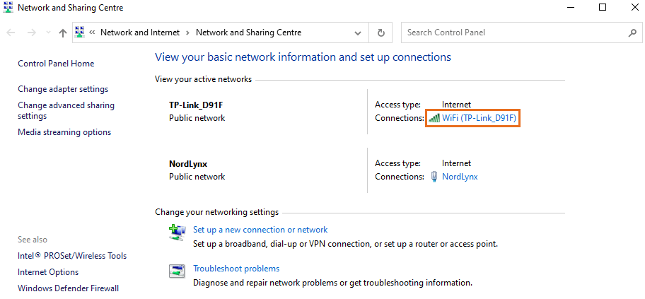 network password - connections
