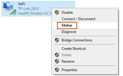 network password - status