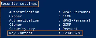 network password - security settings