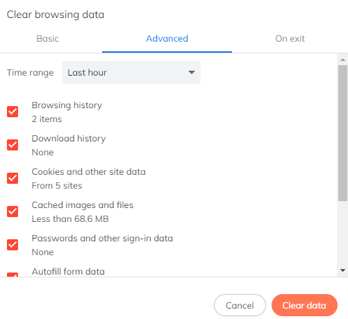 Brave browser cache